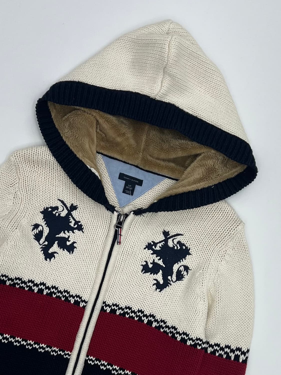 타미힐피거 패턴 후드 니트집업 상품이미지2
