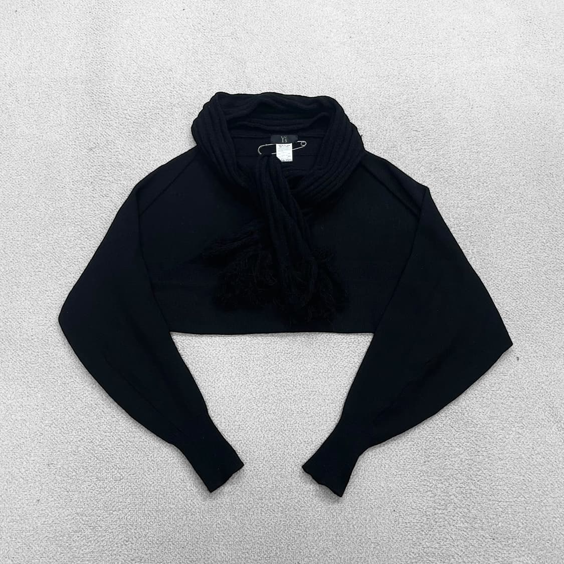 요지야마모토 Y's 울 스톨 니트 가디건 블랙 상품이미지1