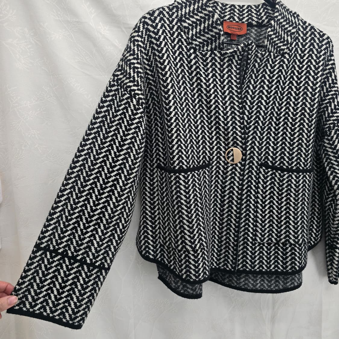 MOSIQINA 헤링본 패턴 울 자켓 상품이미지3