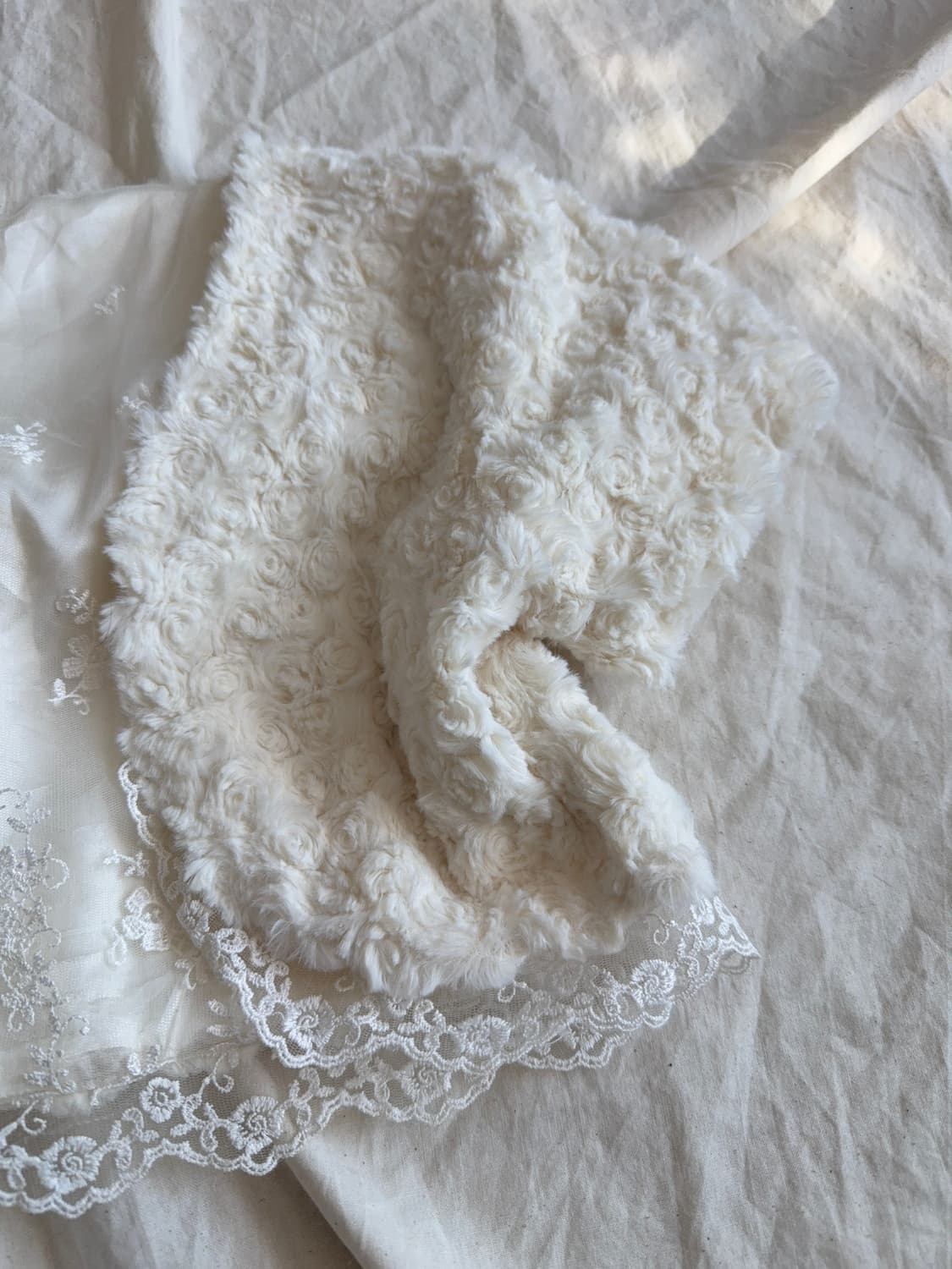 아이보리 폭닥 로걀 러블리 페어리 크롭 퍼 볼레로 상품이미지3