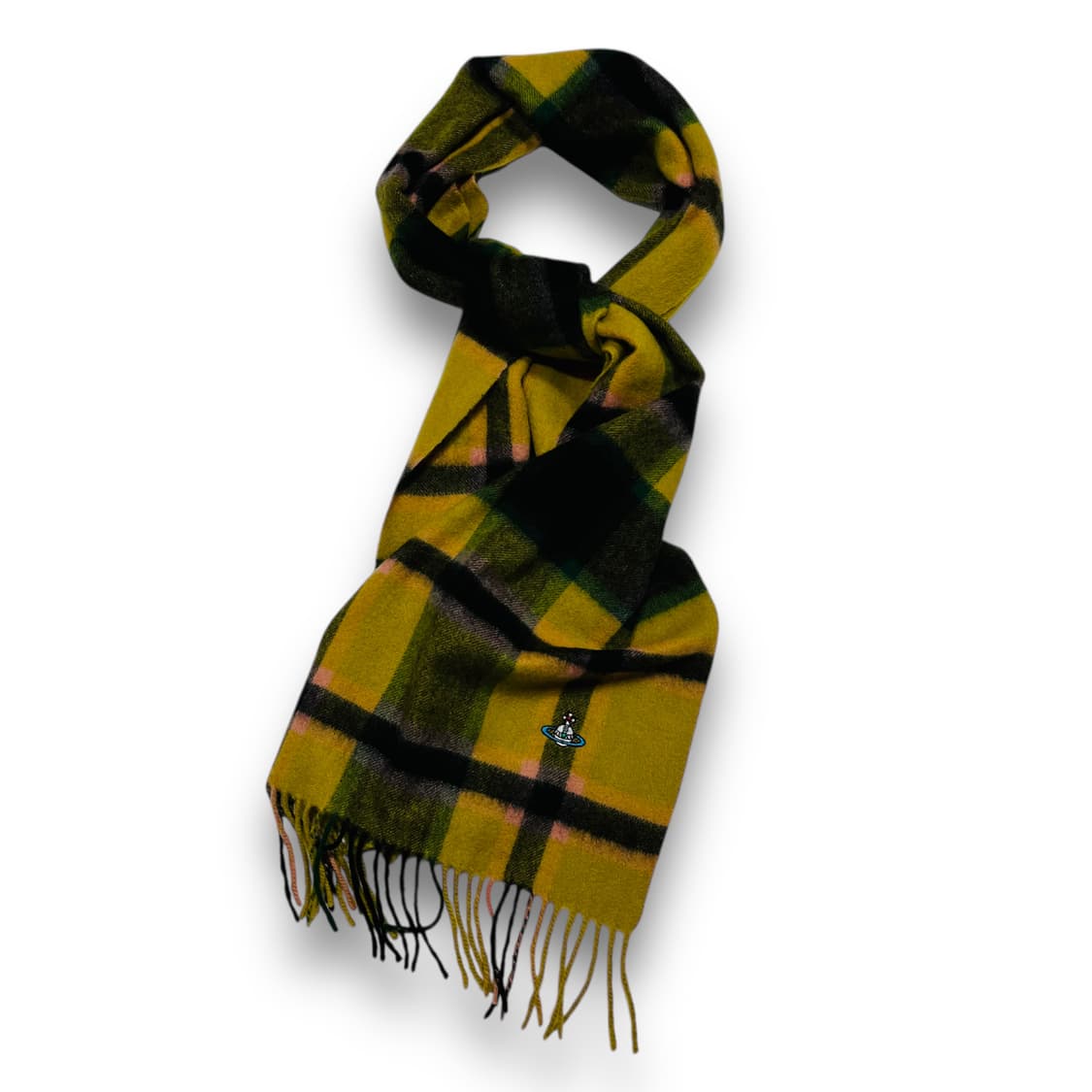 비비안 웨스트우드 ORB 스몰 로고 체크 머플러 상품이미지3