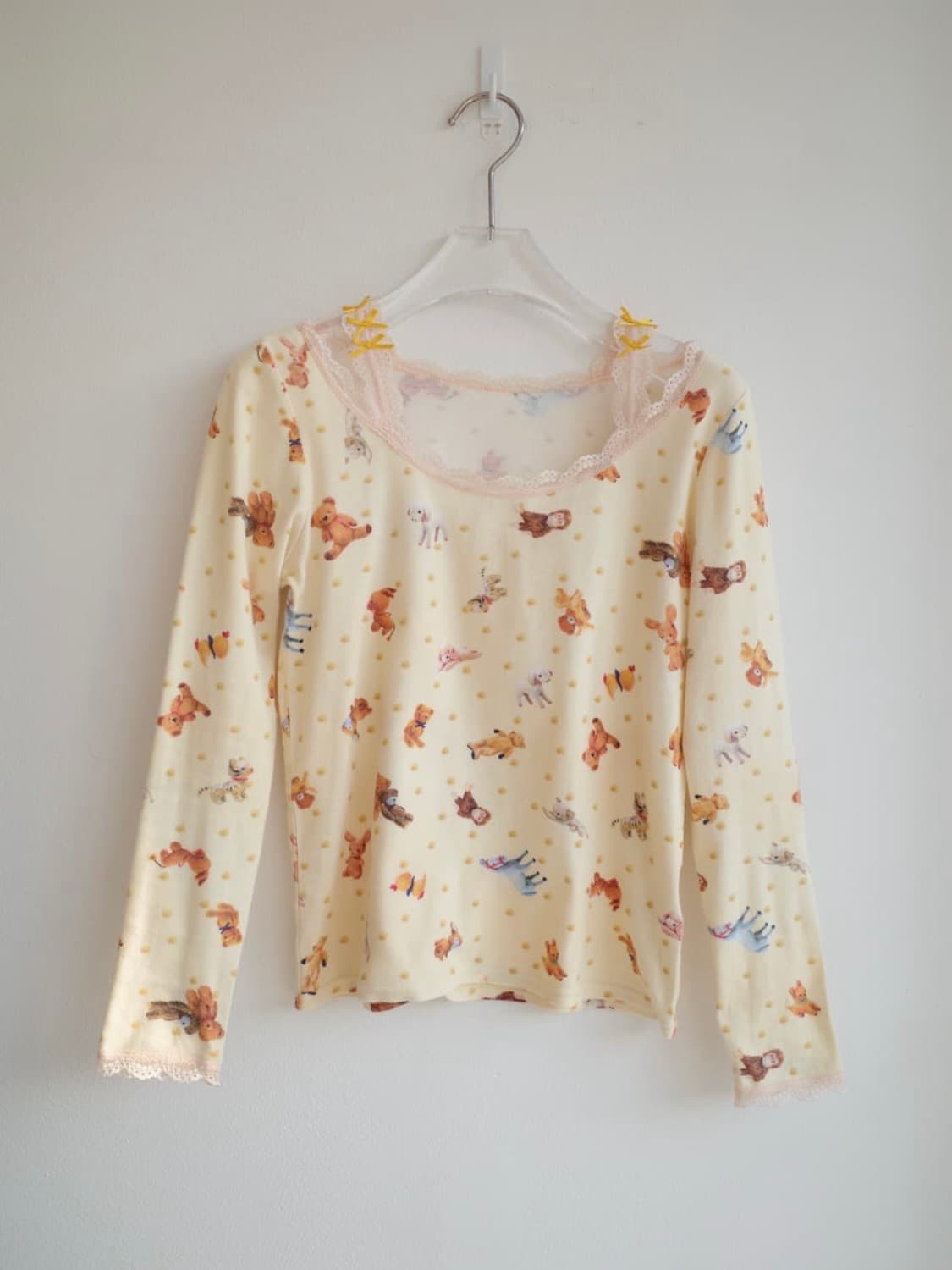 Lace printed top 상품이미지2