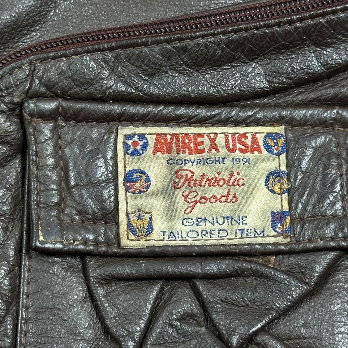 아비렉스 USA 레트로 브라운 가죽 조끼 베스트 (M) 상품이미지5