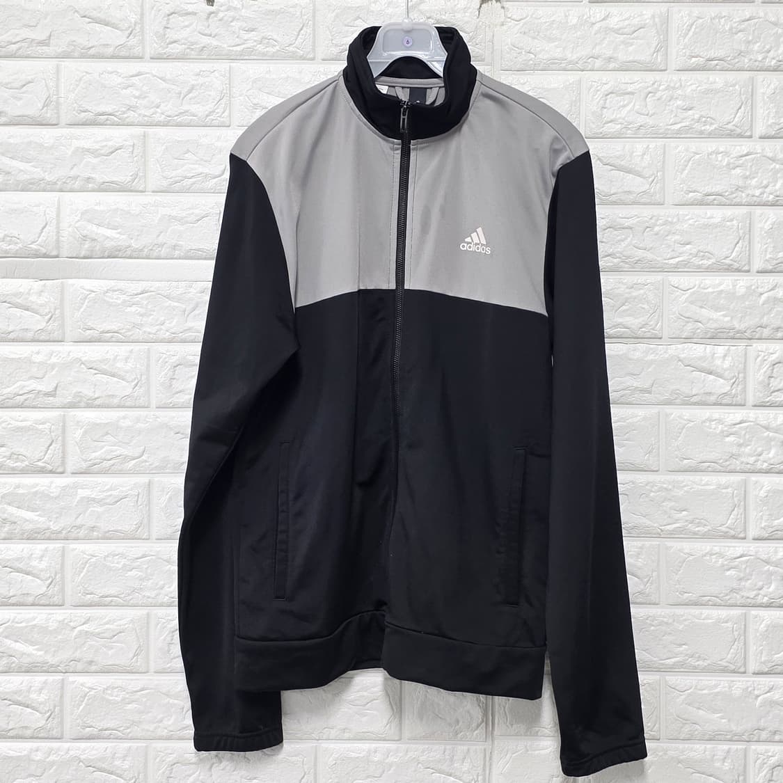 아디다스 집업 자켓 블랙/그레이 트랙탑 M 상품이미지1