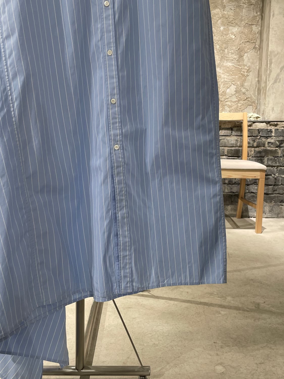 발렌시아가 스카이블루 싱글 포켓 컷 아웃 롱 원피스 상품이미지5