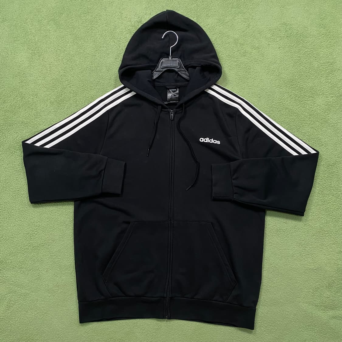 아디다스 스펠아웃 로고 블랙 후드집업 상품이미지2