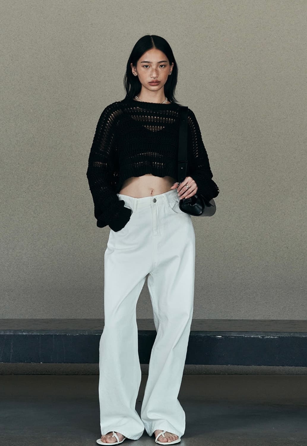 니브 화이트 데님 팬츠 상품이미지1