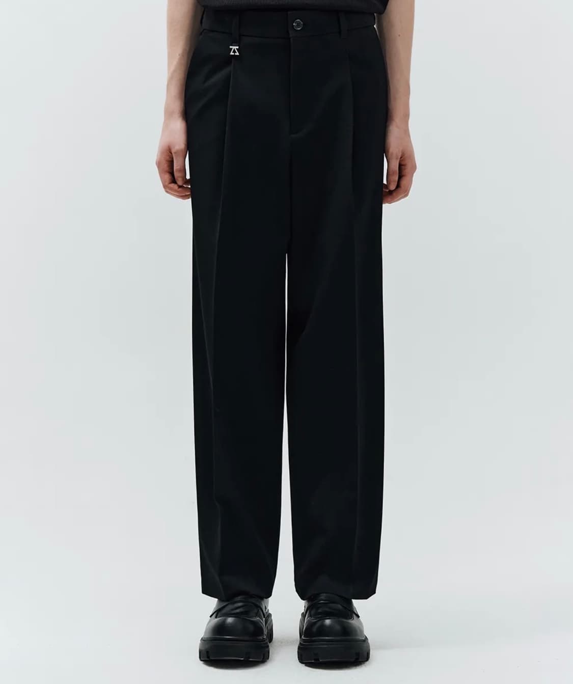 지오송지오 타임리스 세미와이드 팬츠 블랙 상품이미지1