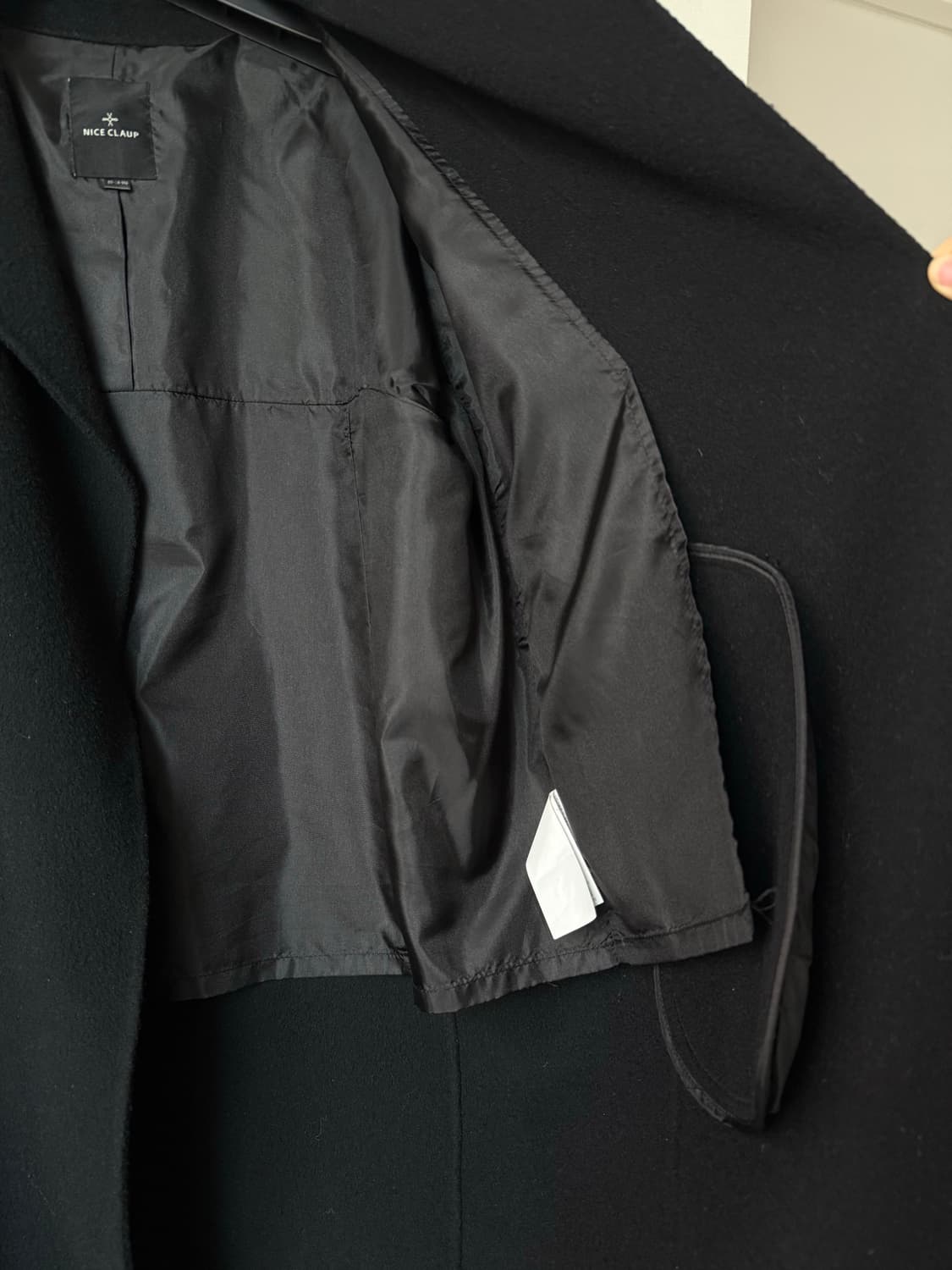 나이스클랍 고급 블랙 롱코트 상품이미지3