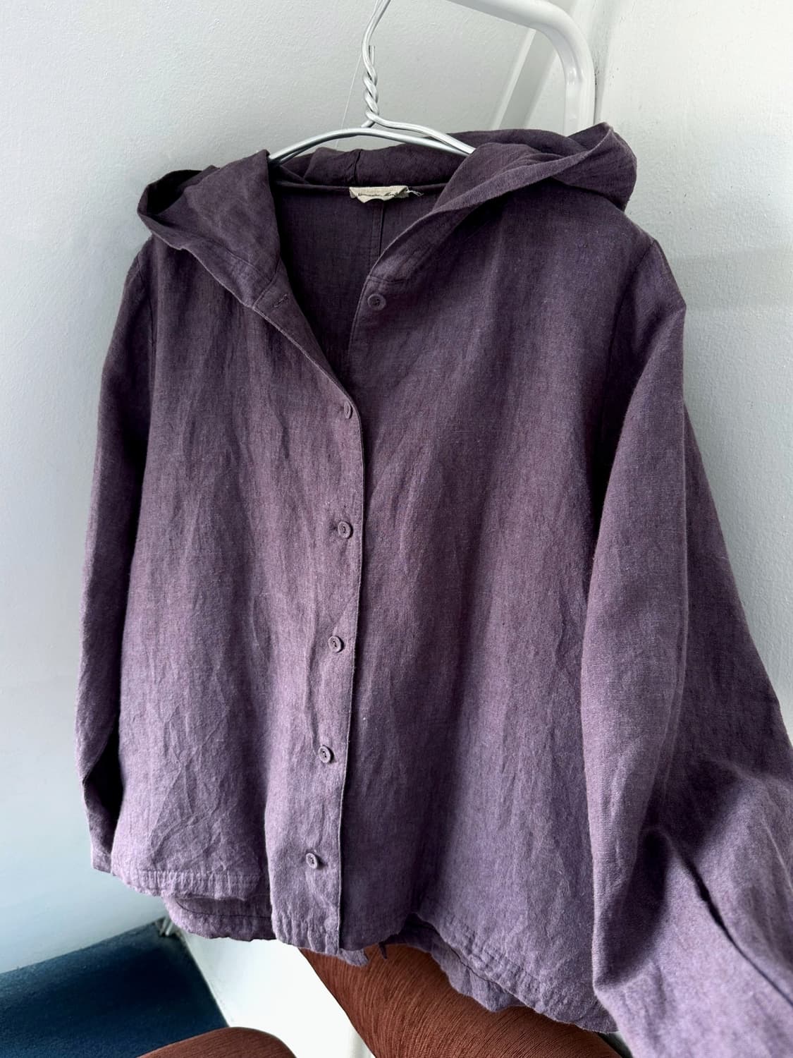Wide silhouette rough cotton linen hood  상품이미지1