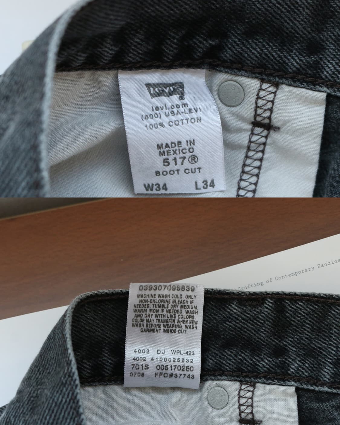 리바이스 517 흑청 부츠컷 데님 팬츠   상품이미지9