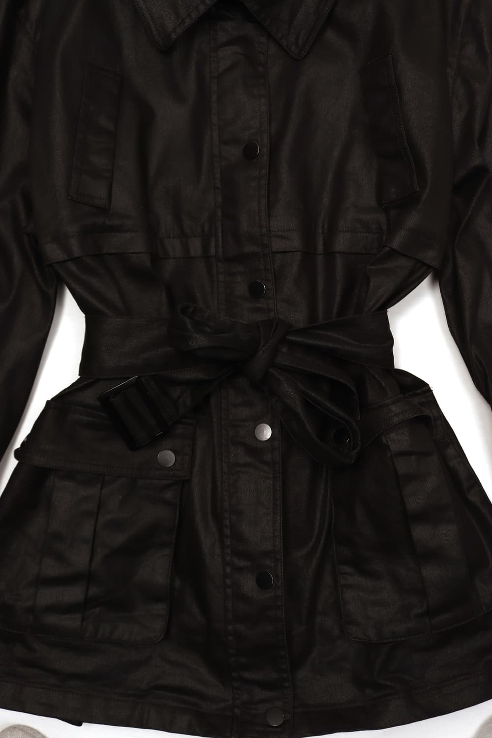 ANNA SUI 블랙 코팅 데님 코트 women 90/66 상품이미지4