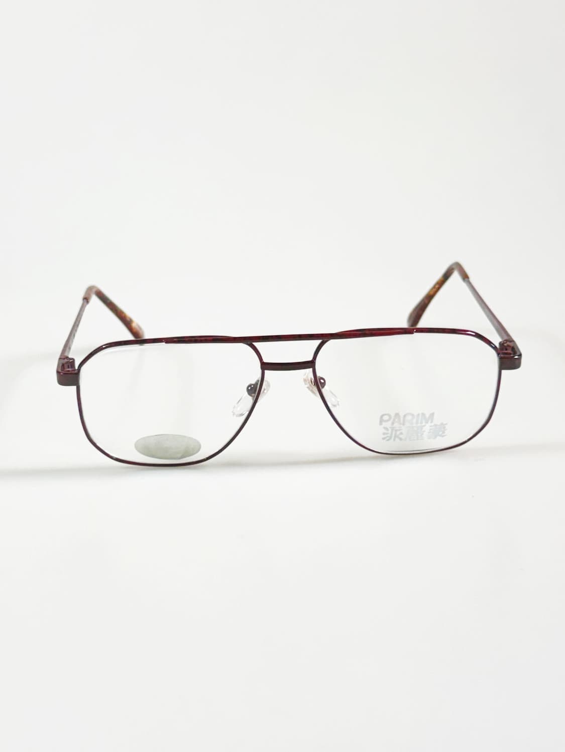 90s PARIM 브라운 마블 보잉 스퀘어 메탈 빈티지 안경 상품이미지1