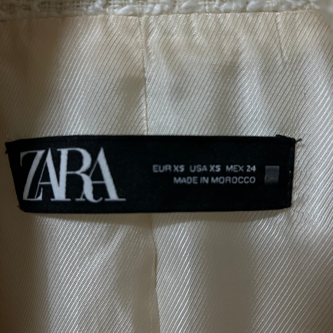 자라 화이트 더블 브레스티드 트위드 자켓 XS/85 상품이미지6