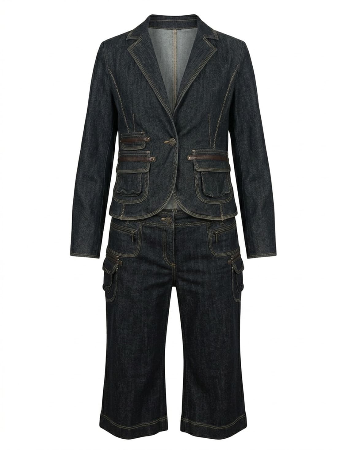 데님 숏 자켓&팬츠 셋업 상품이미지1