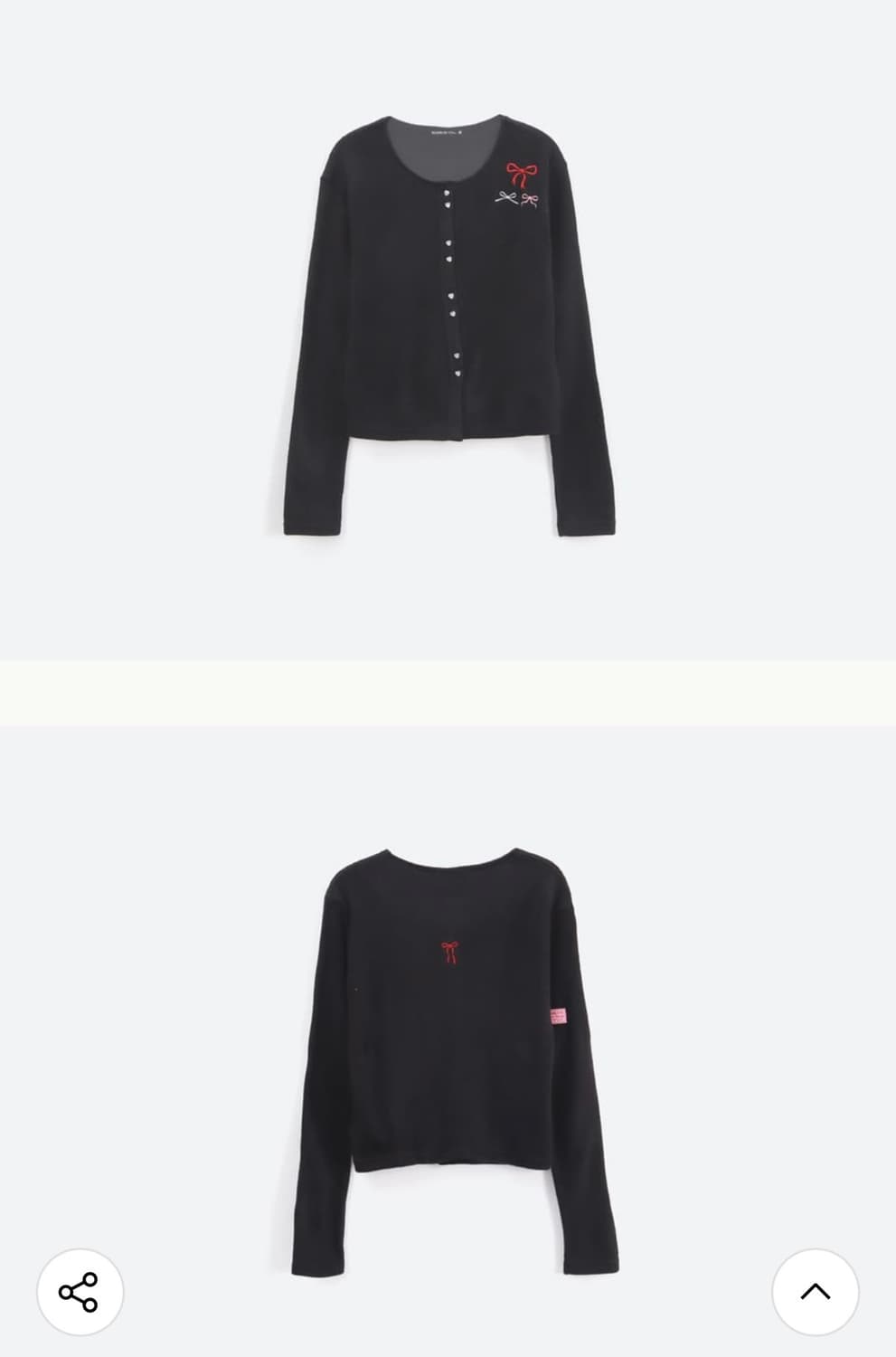 론론 HEART BUTTON 3 RIBBON CARDIGAN 상품이미지3