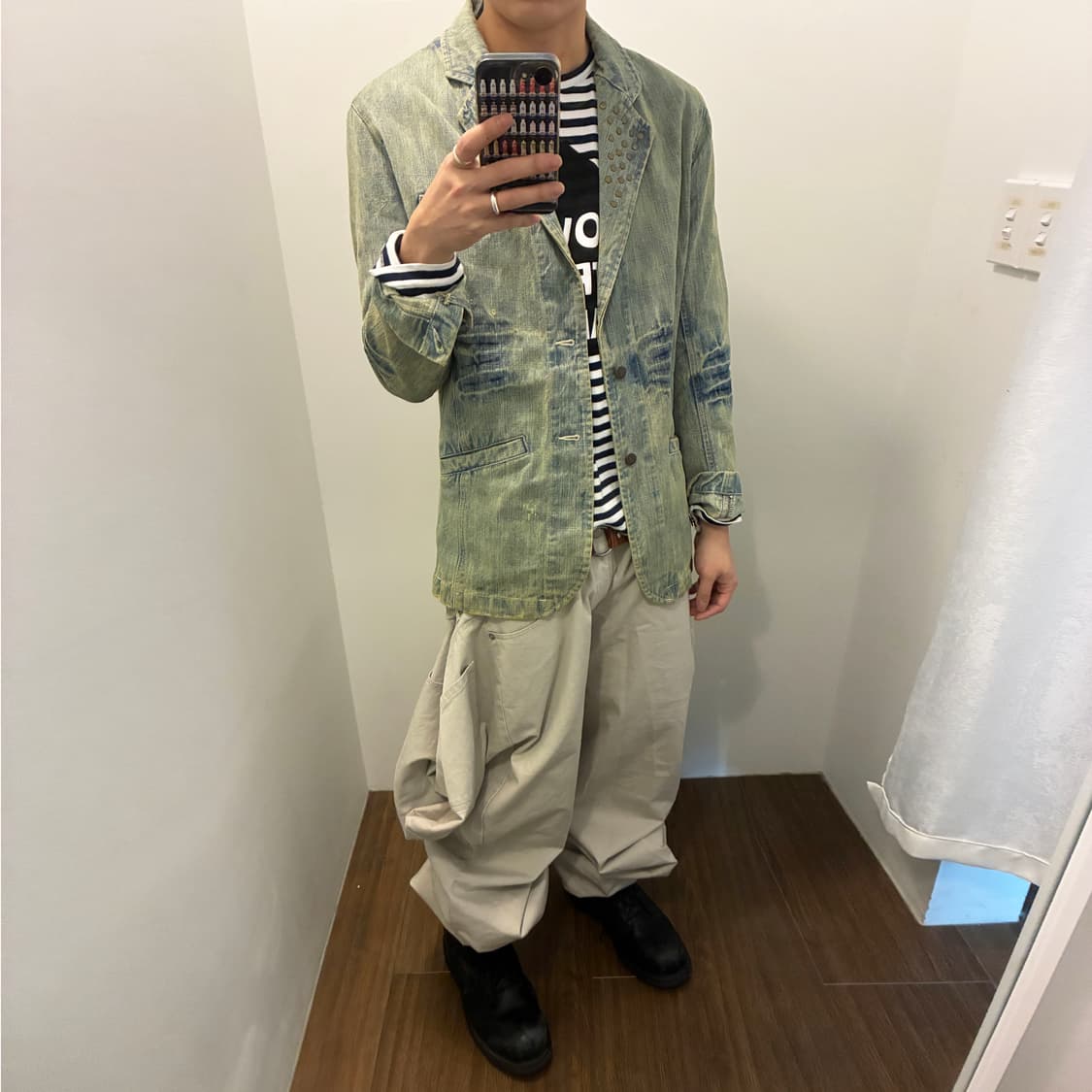 Damage Washing Denim Blazer 상품이미지2