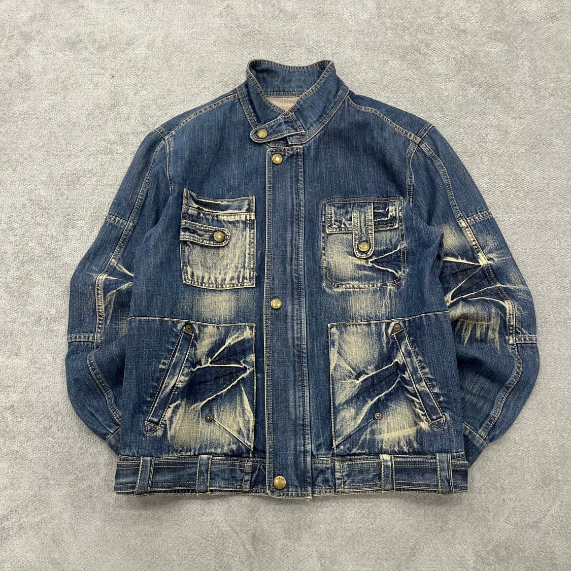 L 빈티지 워싱 멀티포켓 데님자켓 상품이미지1