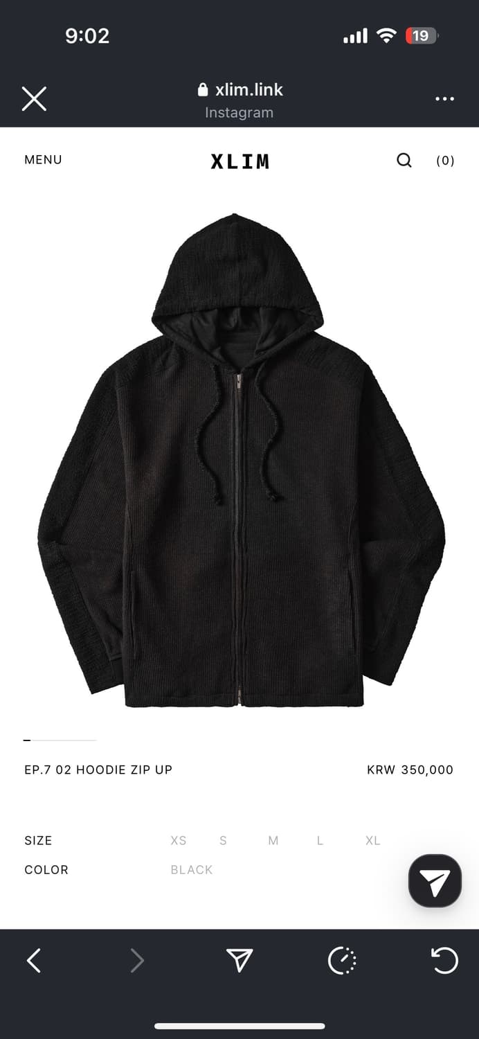 [L] XLIM EP.7 후드 집업 블랙 상품이미지1