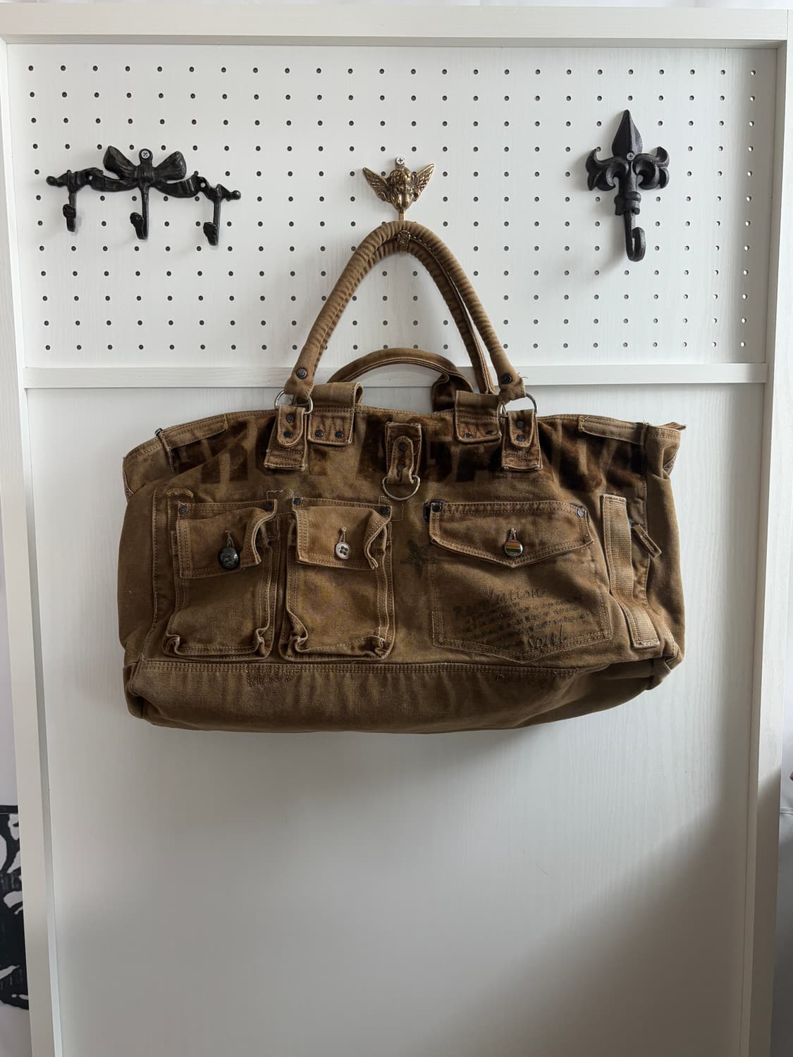 Brown vintage printed big shoulder bag 상품이미지1
