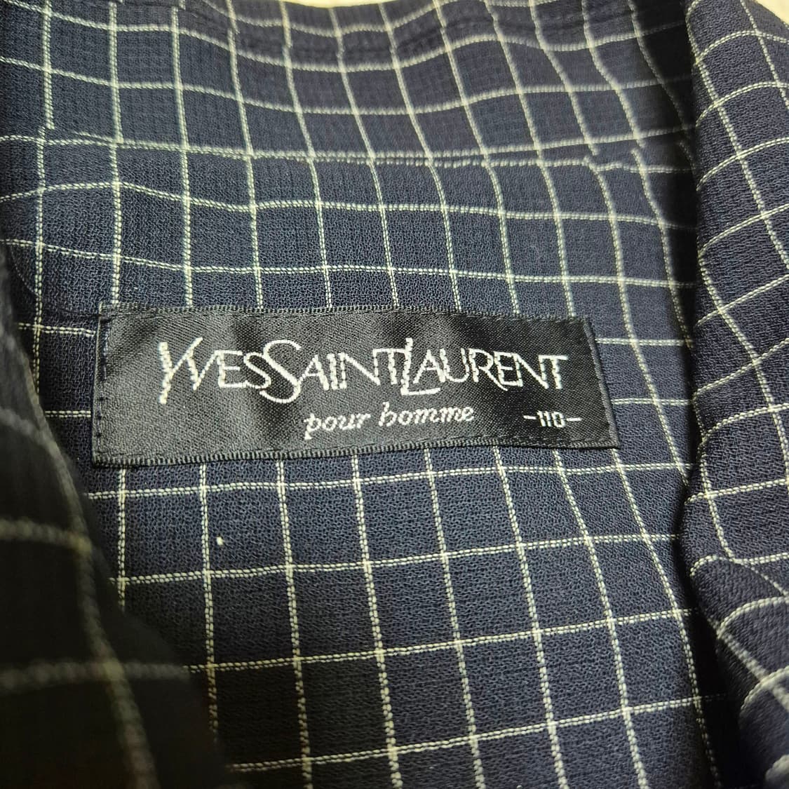 [올드 명품🔥]90s 입생로랑 체크 블루종 상품이미지3
