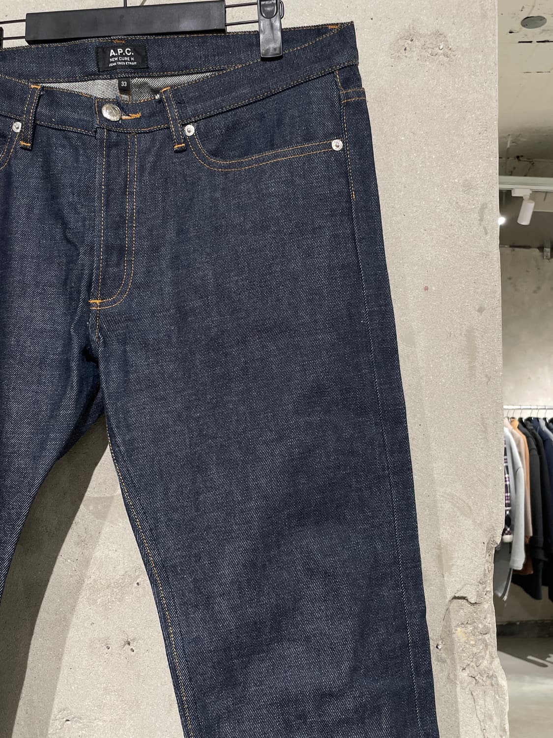 아페쎄 진청 버튼 플라이 생지 데님 팬츠 상품이미지3