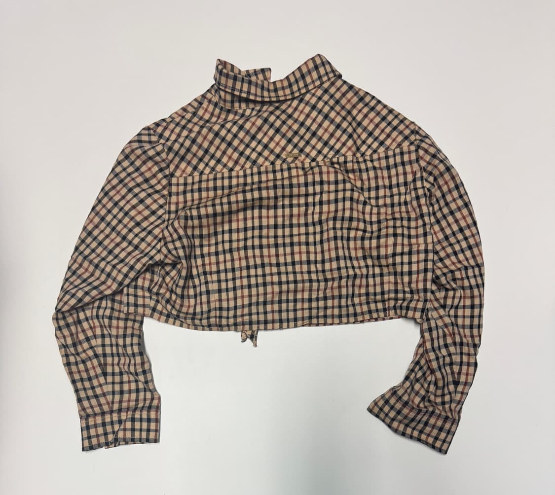 여성 닥스 daks 커스텀 시그니처 크롭 체크 셔츠 상품이미지2