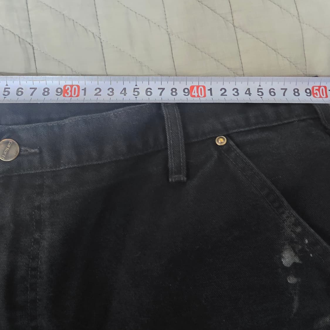 [40X30] 빈티지 칼하트 더블니 B01 BLK 워크팬츠 페인팅 BK3 상품이미지8