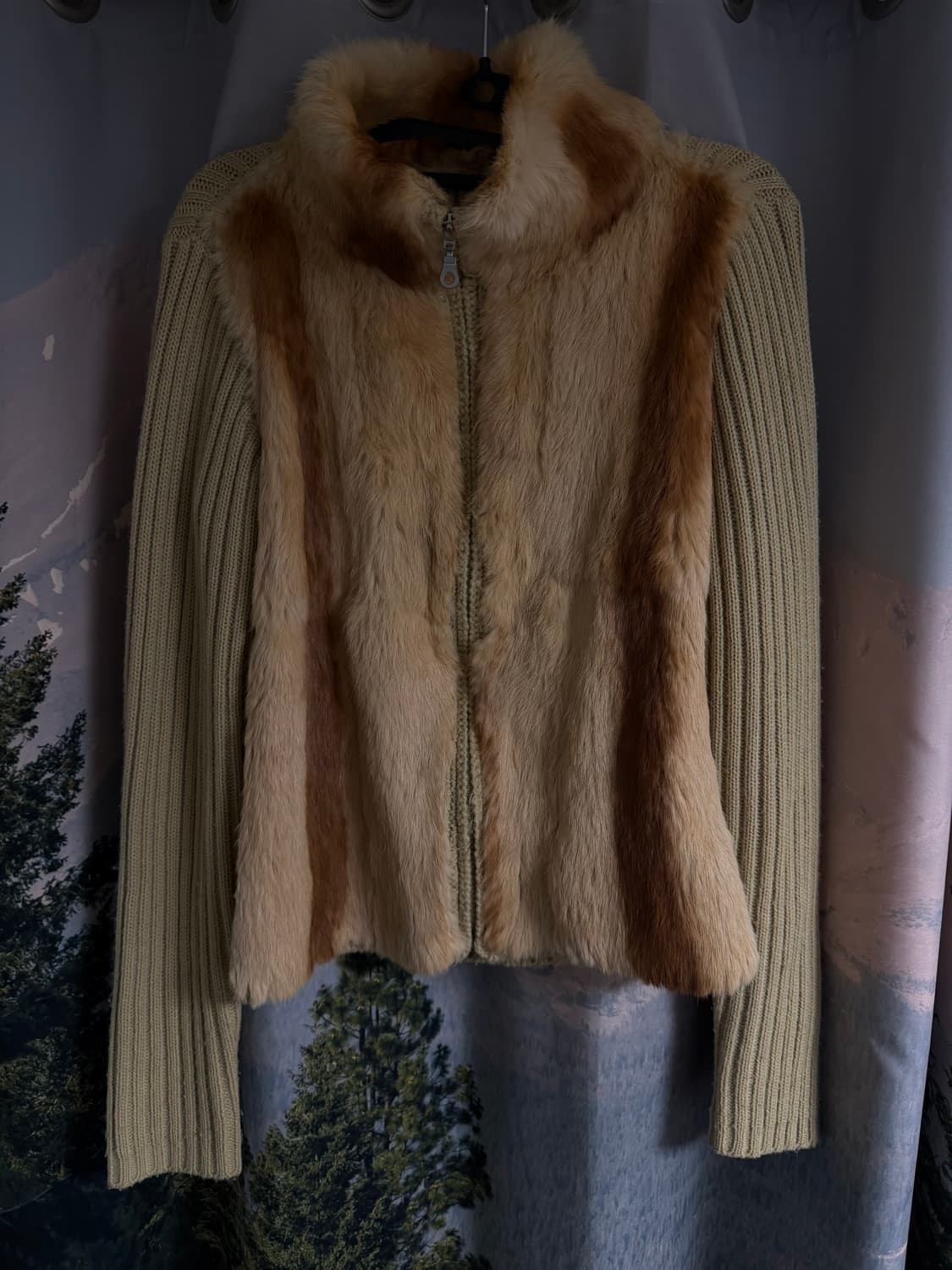 vintage 퍼 니트집업 자켓 상품이미지1