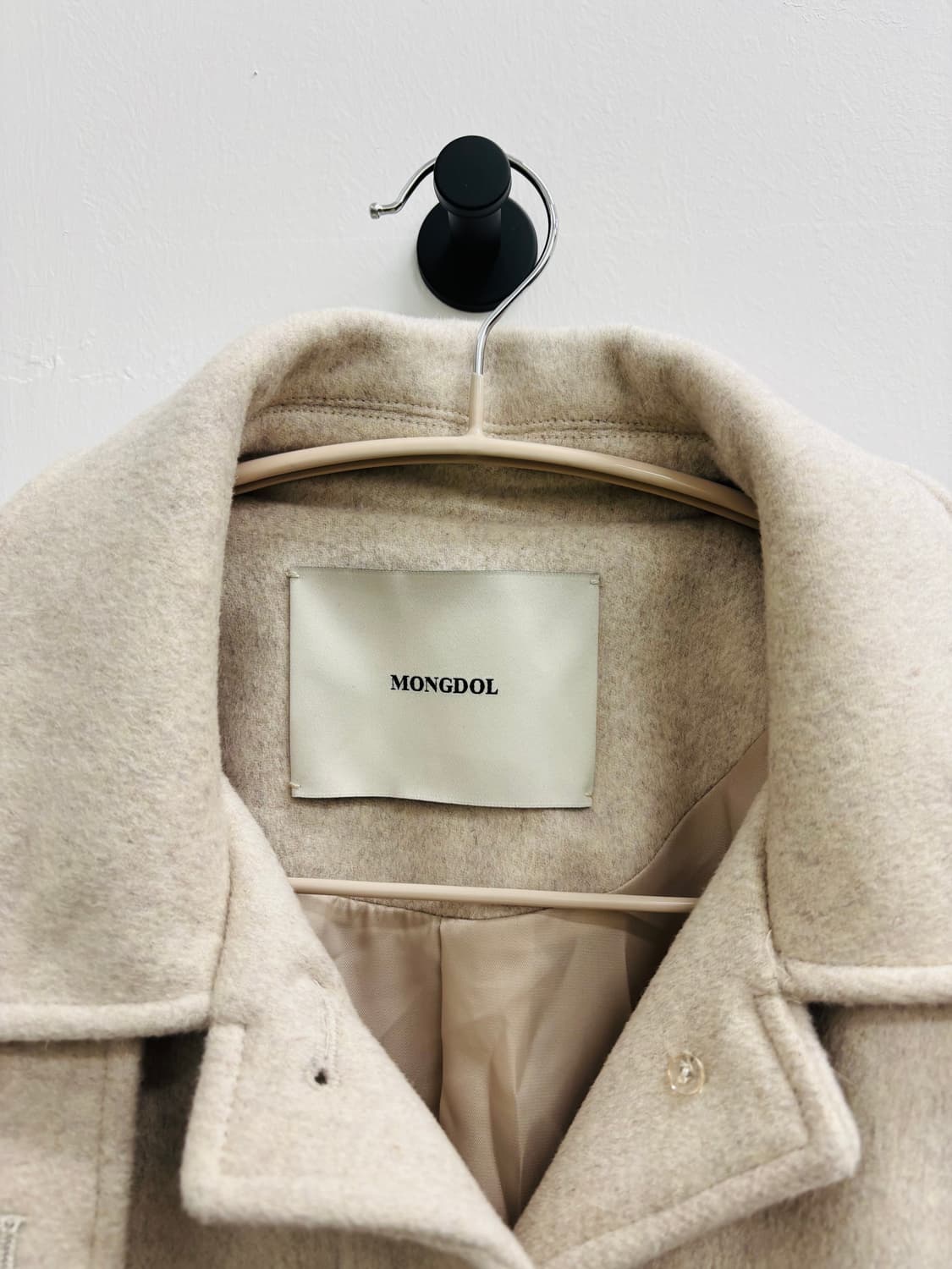 몽돌 MONGDOL 아이보리 울 롱 코트 상품이미지4