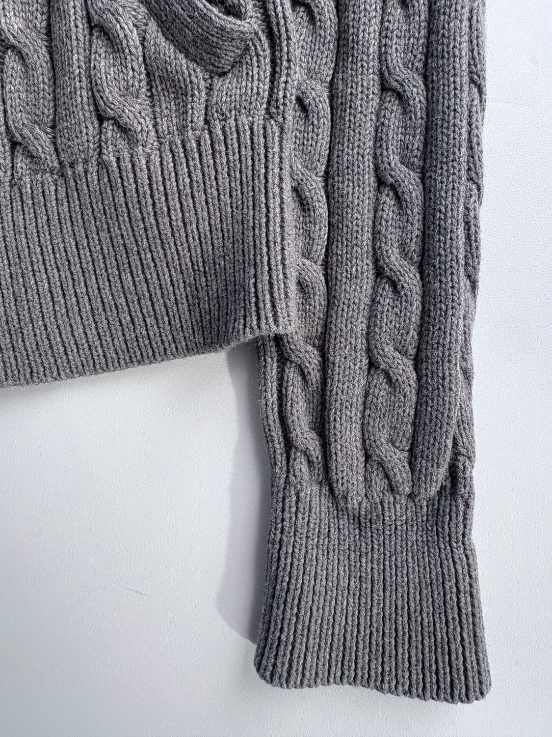 Polo 랄프로렌 우먼 코튼 그레이컬러 케이블 니트집업 상품이미지6