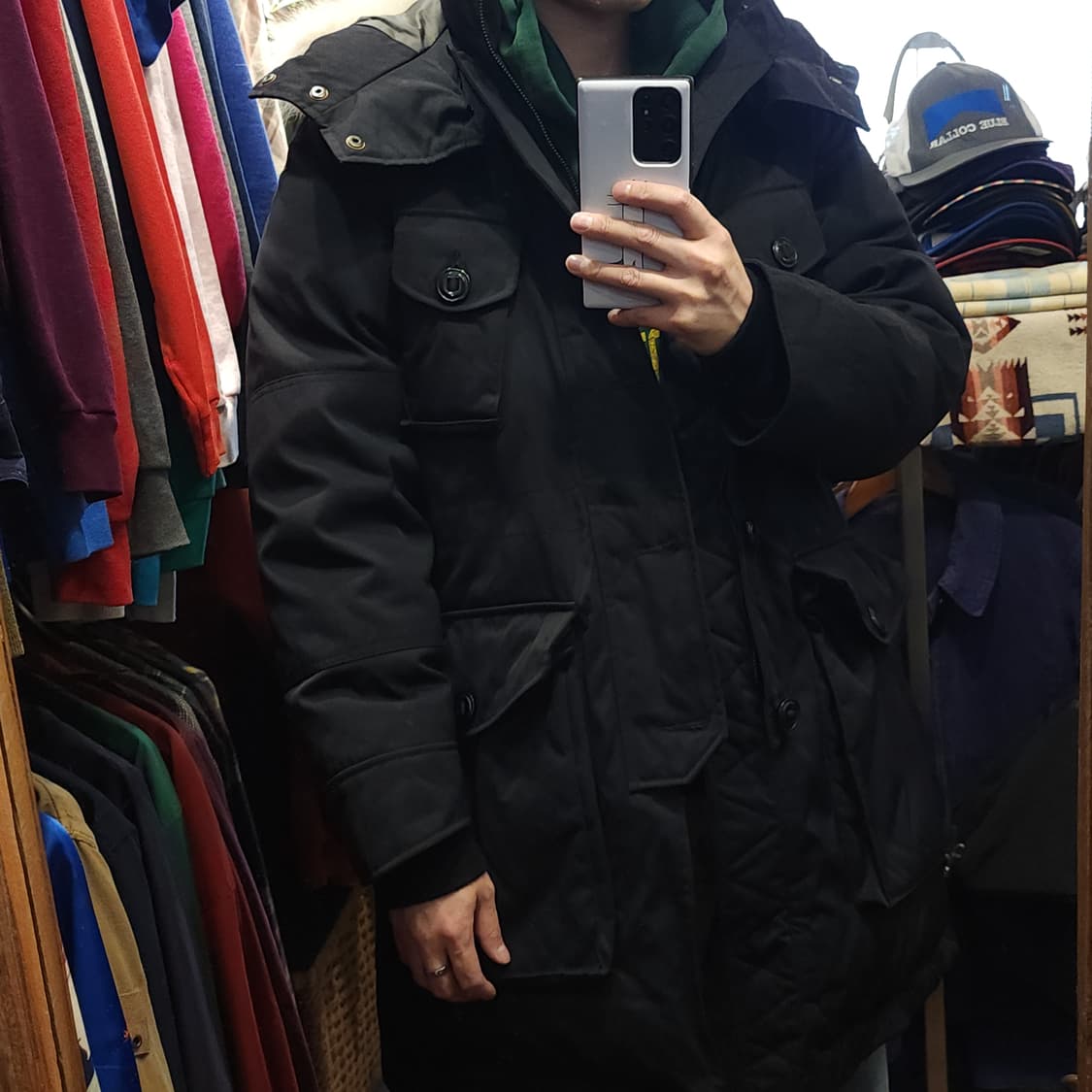 이스트로그 ecw 구스다운 파카 블랙 헤비다운 파카 코요테퍼 M 상품이미지10