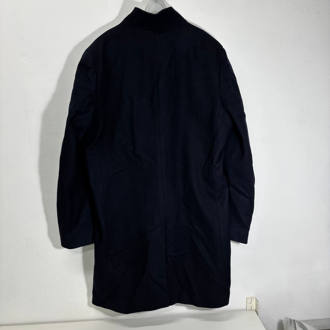 100-105 띠어리 다크네이비 캐시미어혼방 울 하이넥 코트 상품이미지3