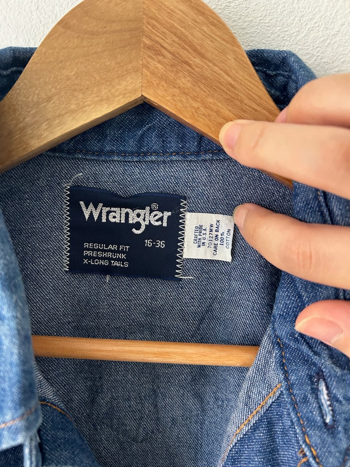 80-90s vtg WRangler Denim Western shirt. 상품이미지3