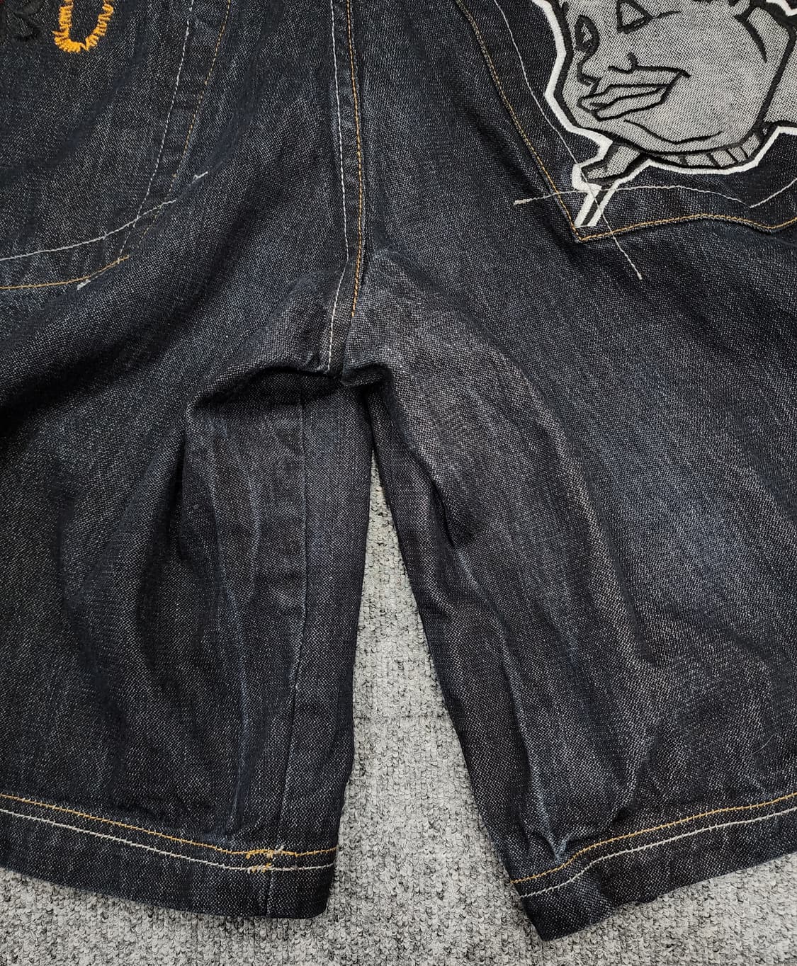 FUBU 후부 플래티넘 팻 엘버트 자수 데님 하프팬츠 반바지 상품이미지5