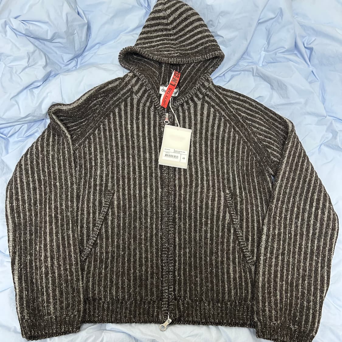 (48)아워레가시 25fw 레벨 후드 바니제 브라운 니트 집업 상품이미지3