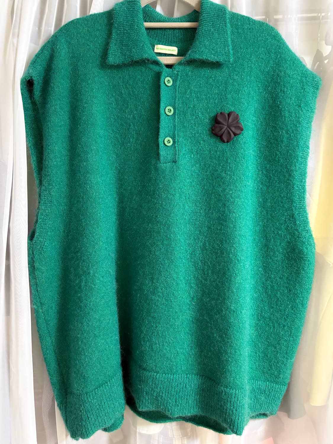 더아이덴티티 프로젝트 모헤어 니트 베스트 그린 상품이미지1