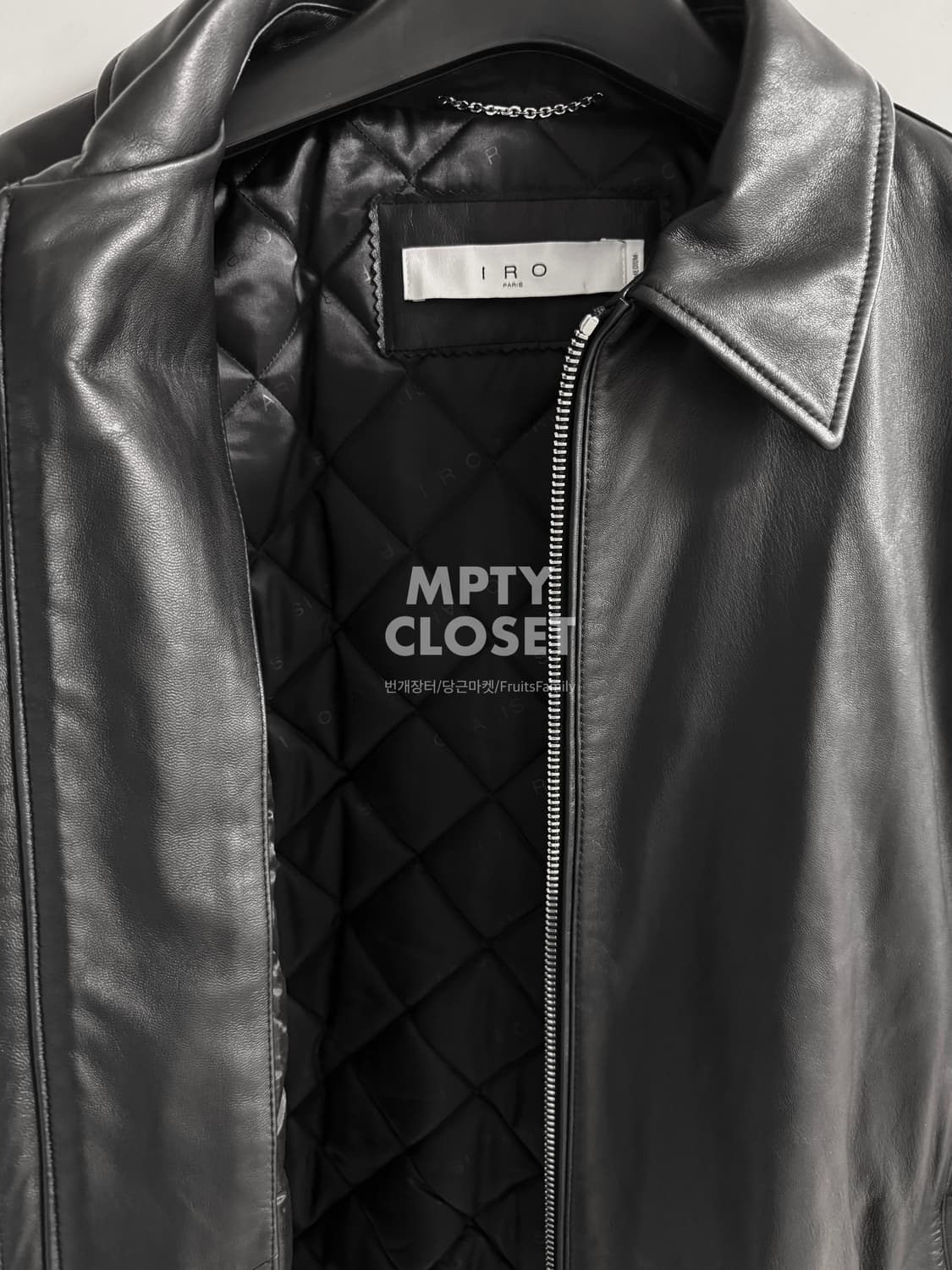 [100] IRO MEN 이로맨 패디드 램스킨 레더 블루종 자켓 점퍼 상품이미지4
