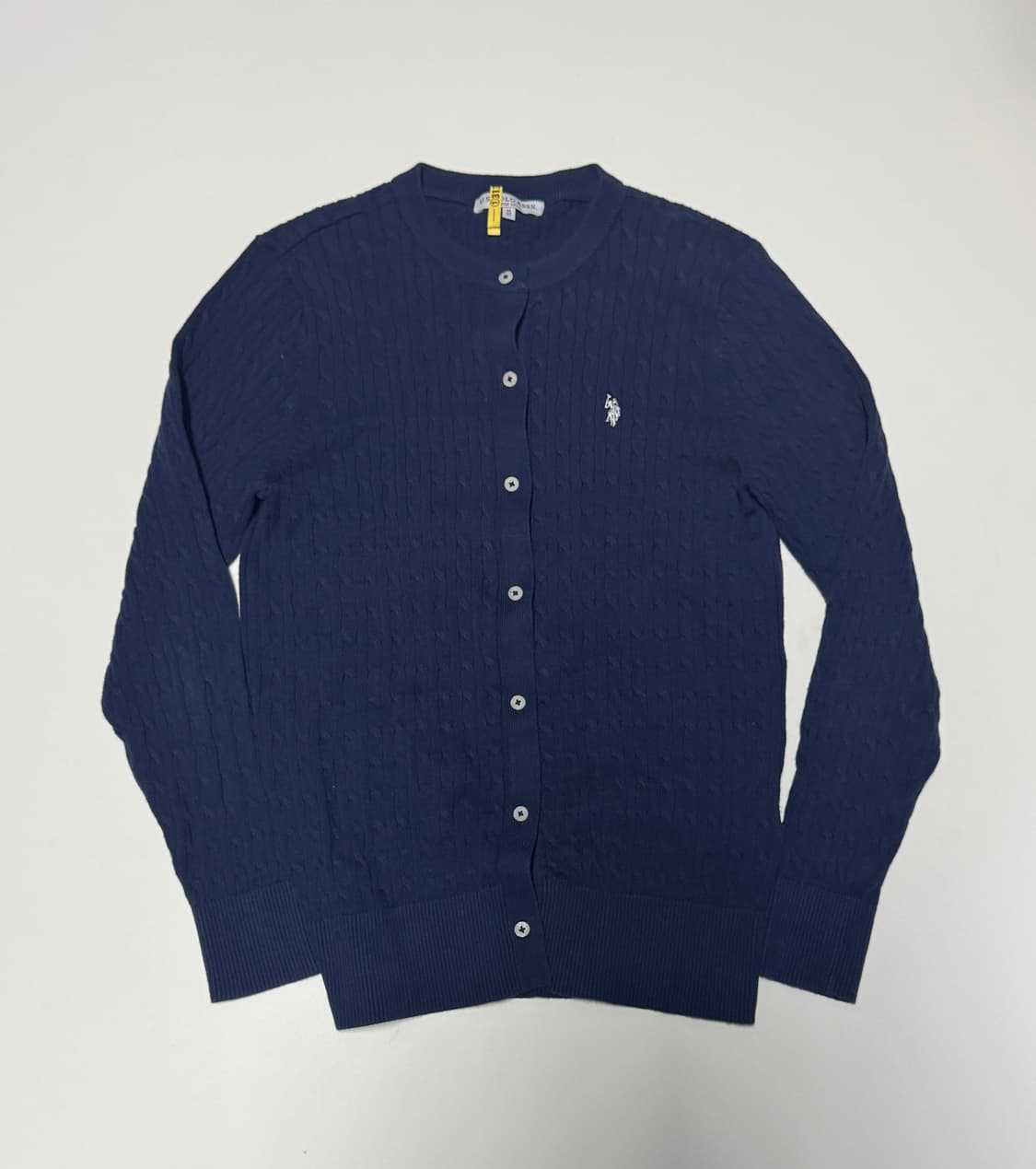 여성 us 폴로 꽈배기 가디건 M 네이비 상품이미지1