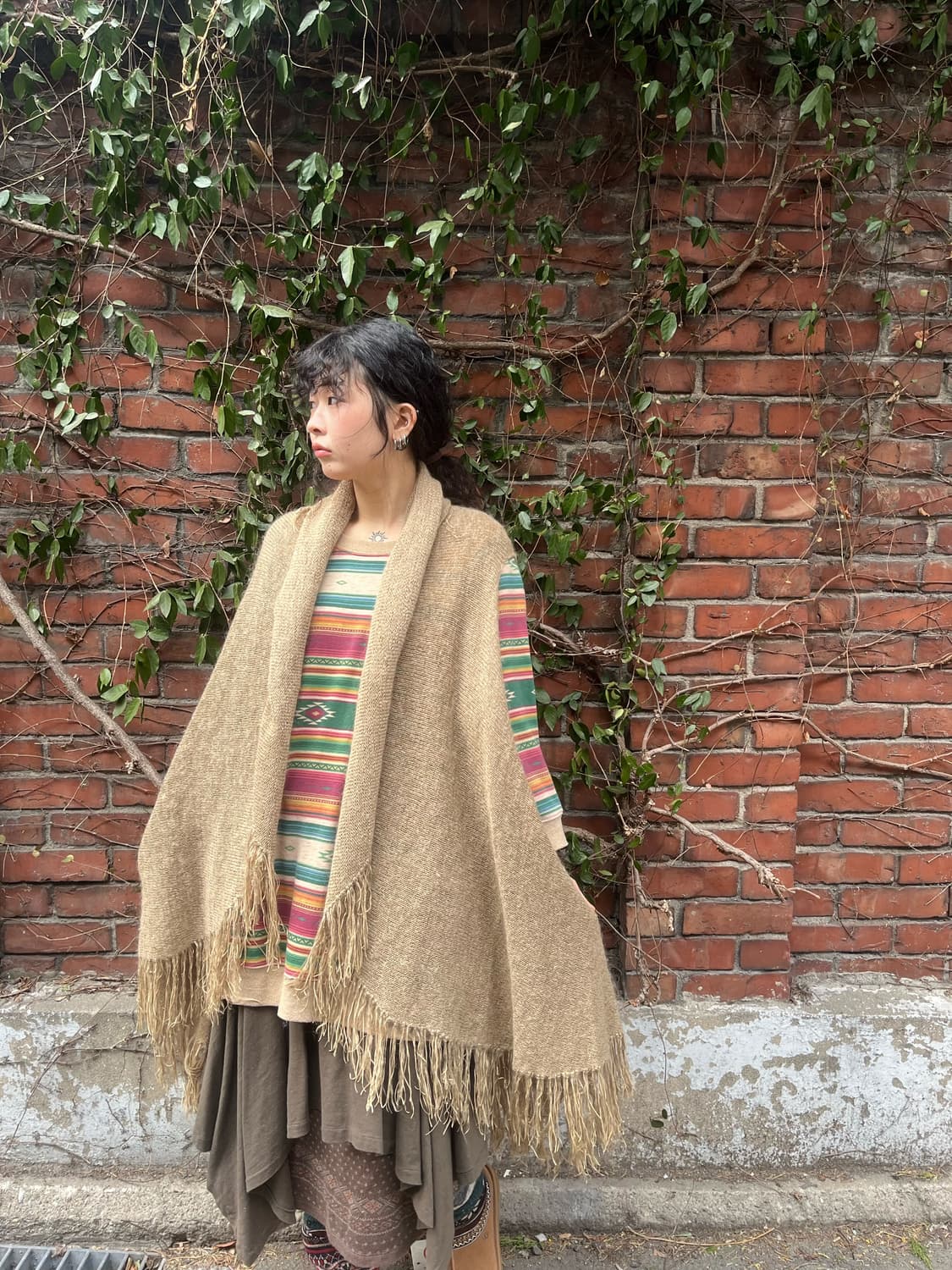 히피 무드 테슬 포인트 롱 베스트 상품이미지3