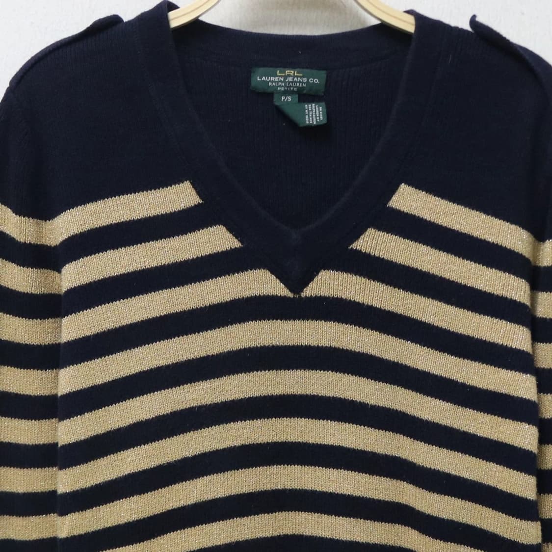 랄프로렌 스트라이프 글리터 브이넥 니트 62047 상품이미지5
