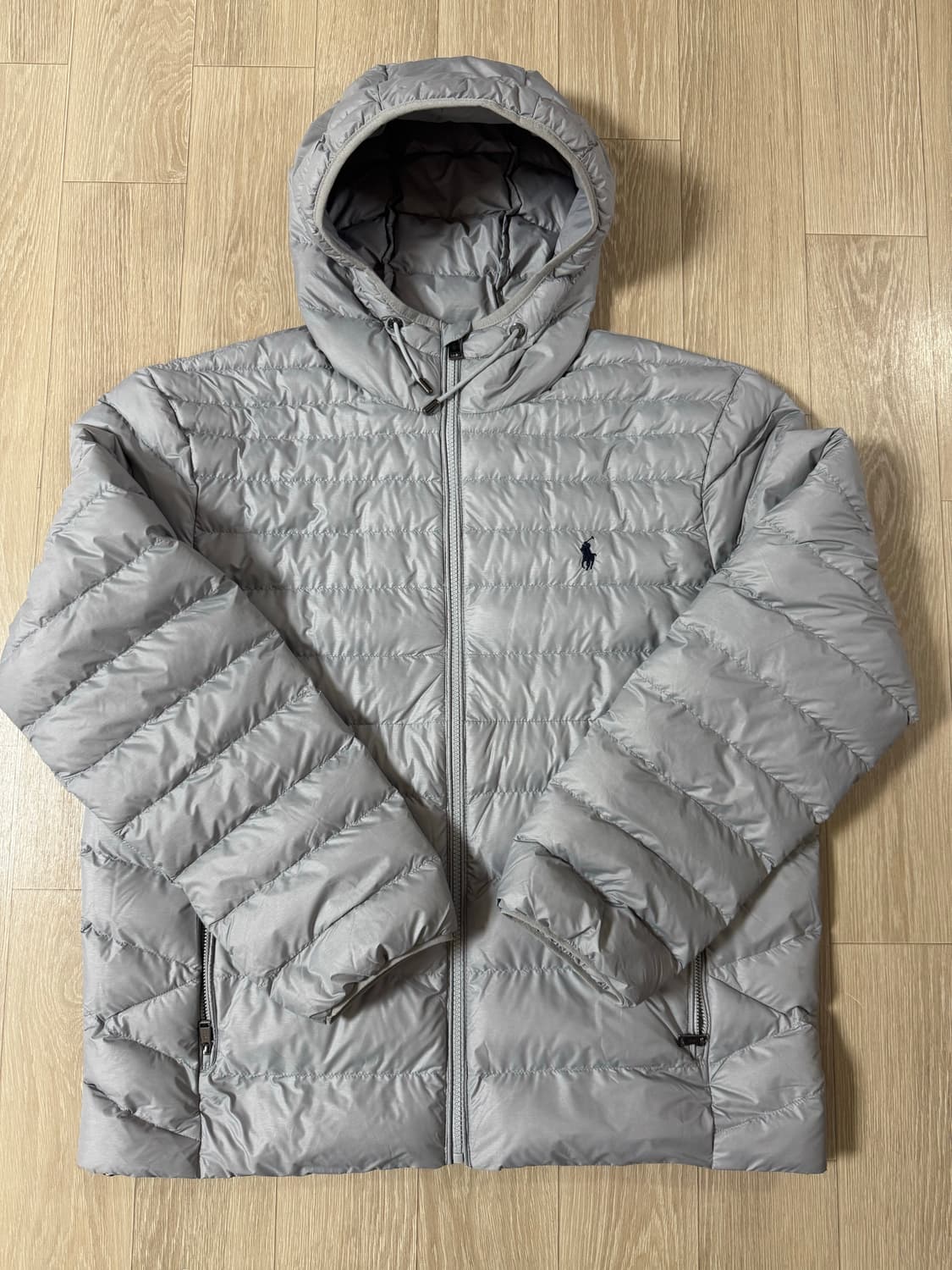 L 폴로 랄프로렌 패커블 경량 패딩 점퍼 그레이 후디 상품이미지1