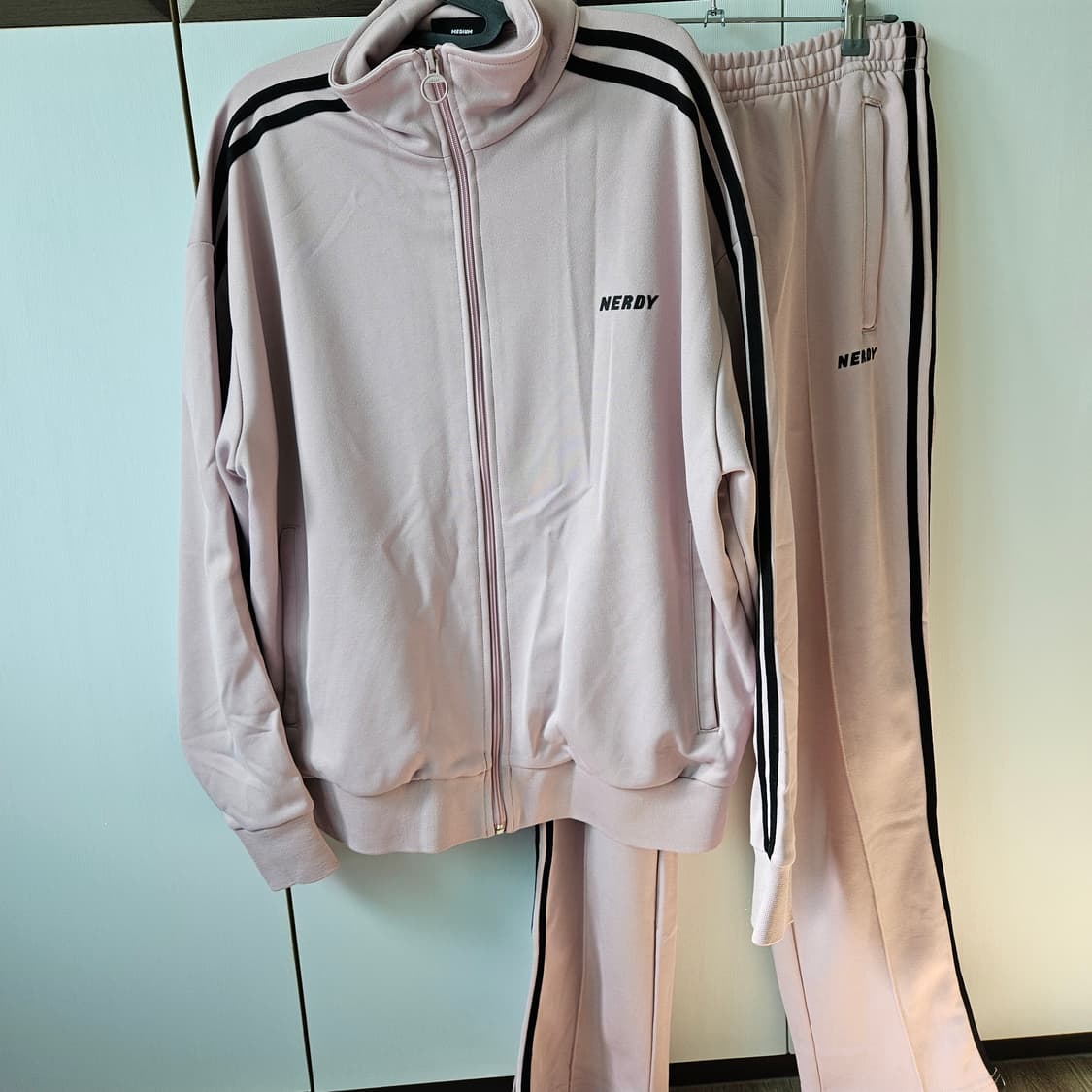 널디 트레이닝 세트 트랙탑 져지 팬츠 셋업 핑크 M 상품이미지1