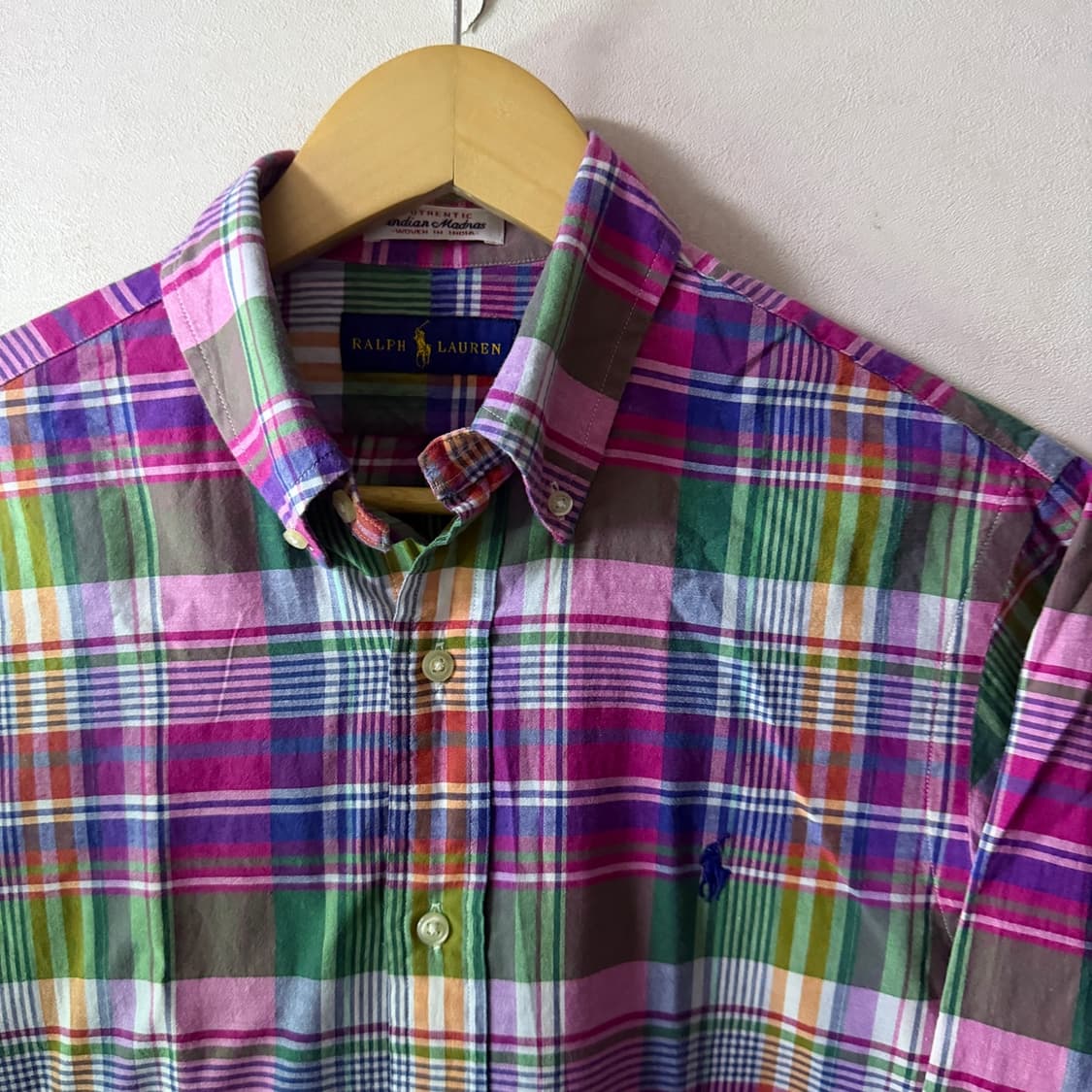 폴로 랄프로렌 마드라스 체크 패턴 셔츠 S(100정도) 상품이미지3