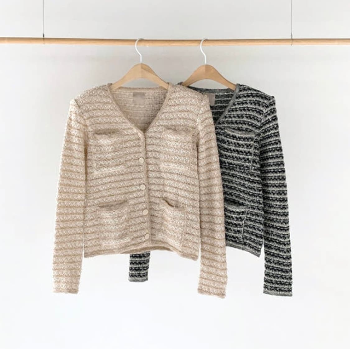 글로우앤님프(GLOW AND NYMPH) 테일 V넥 가디건 55-66 상품이미지4