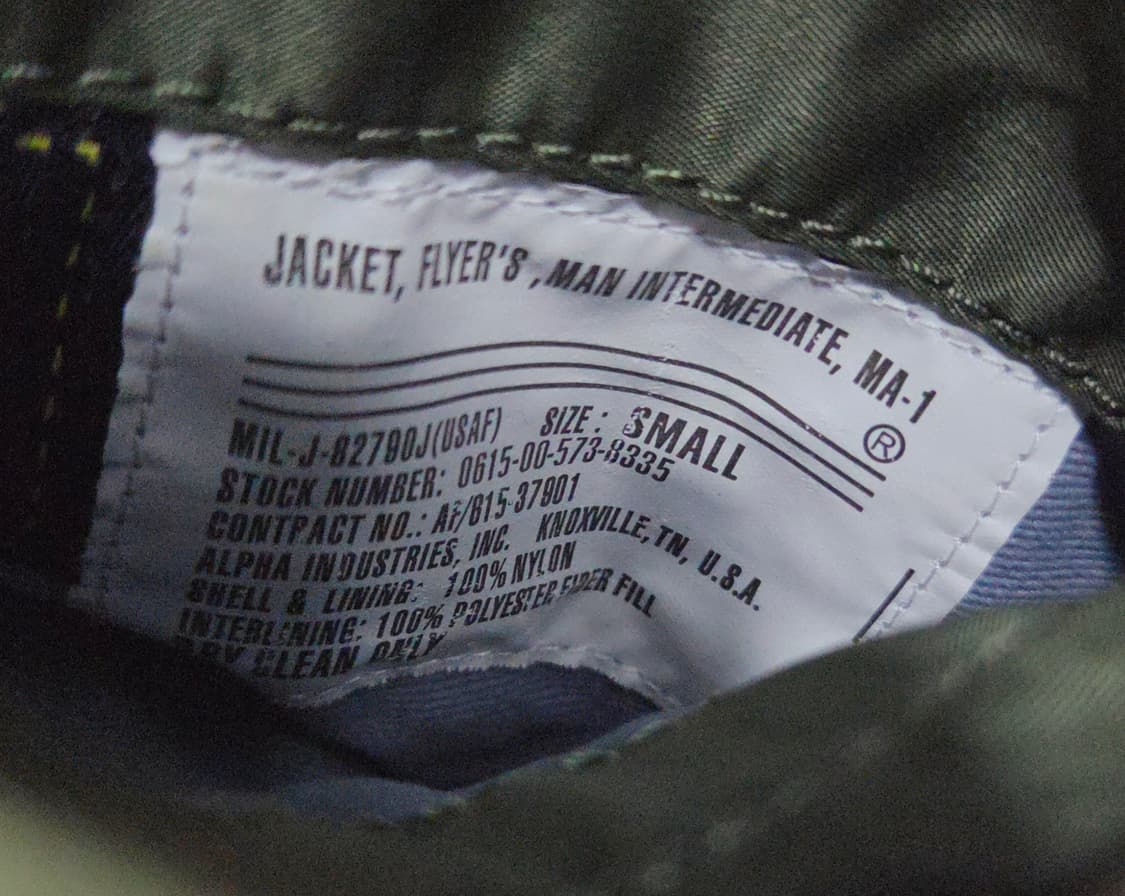 (착샷) 알파인더스트리 ma-1 세이지 상품이미지5