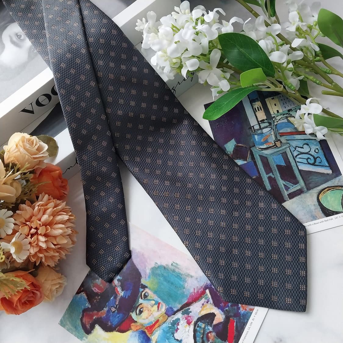 브룩스 브라더스 실크 그레이 자카드 넥타이 8.4cm A+등급 K1484 상품이미지3