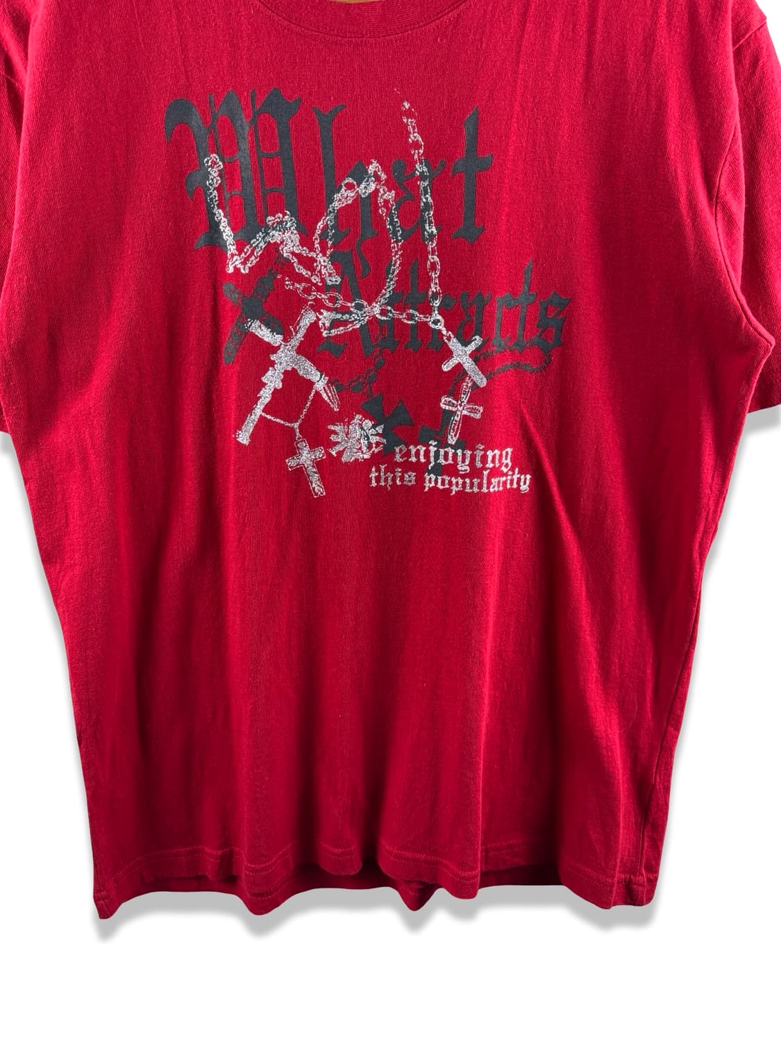 JPN 펑크 글리터 레터링 레드 반팔티셔츠2602 상품이미지4