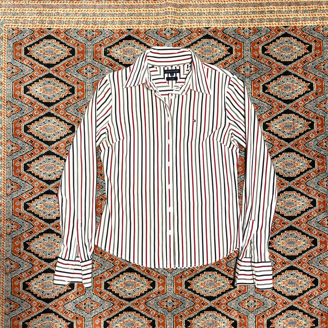 타미힐피거 3색 스트라이프 슬림핏 셔츠 여성4 상품이미지1