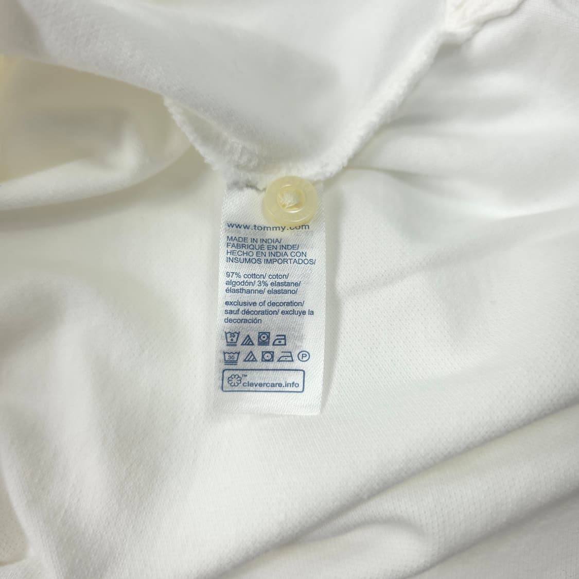타미 힐피거 레귤러핏 스트레치 코튼 반팔카라티 화이트 (L) 상품이미지5